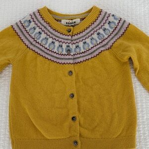 Boden Yellow Fair Isle Cardigan